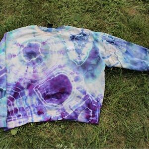 Nike Colorful Tie-Dye Sweatshirt - Purple and Blue